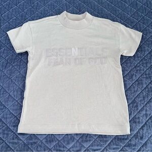 Essentials Fear Of God Boys T Shirt 6 7 Tan Beige Short Sleeve B7